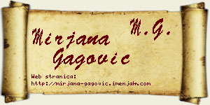 Mirjana Gagović vizit kartica